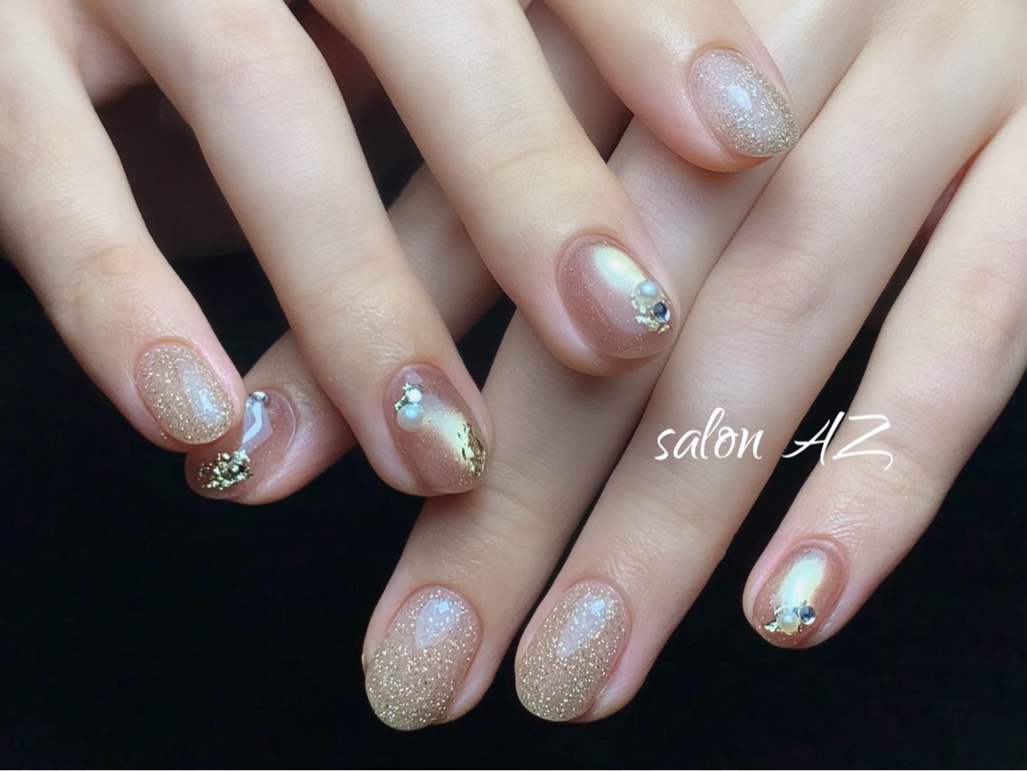 ネイル 持ち込み オフィスネイル スカルプネイル ハンドネイル salon AZ NANAのネイルデザイン