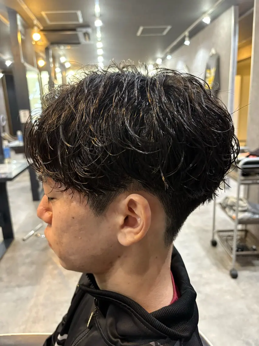 ミディアム パーマ ミディアムパーマ りょうま⚡️新小岩 ニュアンスパーマのヘアスタイル