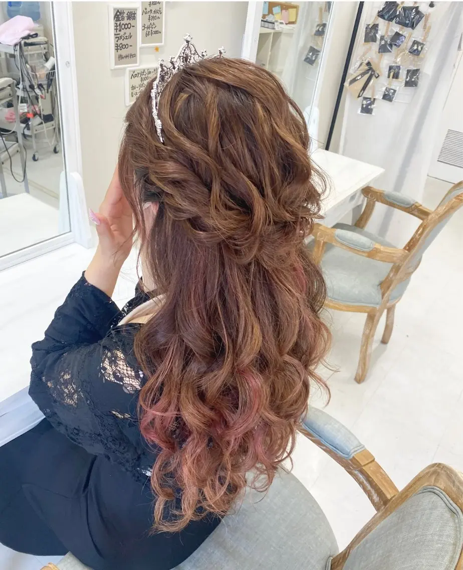 ヘアアレンジ ハーフアップ ヘアセット ヘアセットサロン ココのヘアスタイル