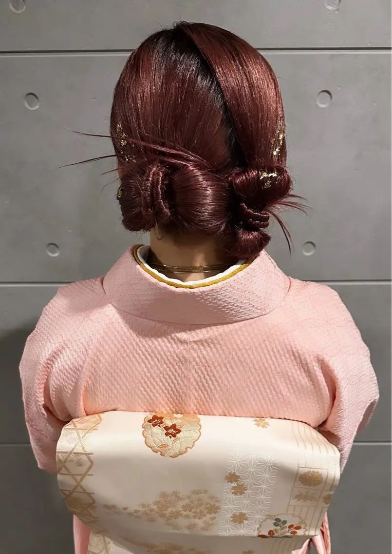 🩶訪問着着付け＋𝐡𝐚𝐢𝐫 𝐬𝐞𝐭🩶の写真