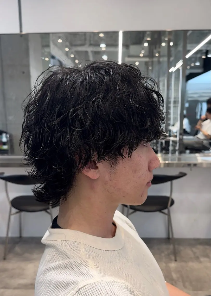 ミディアム カラー パーマ メンズ fifth 菅崎愛斗のヘアスタイル