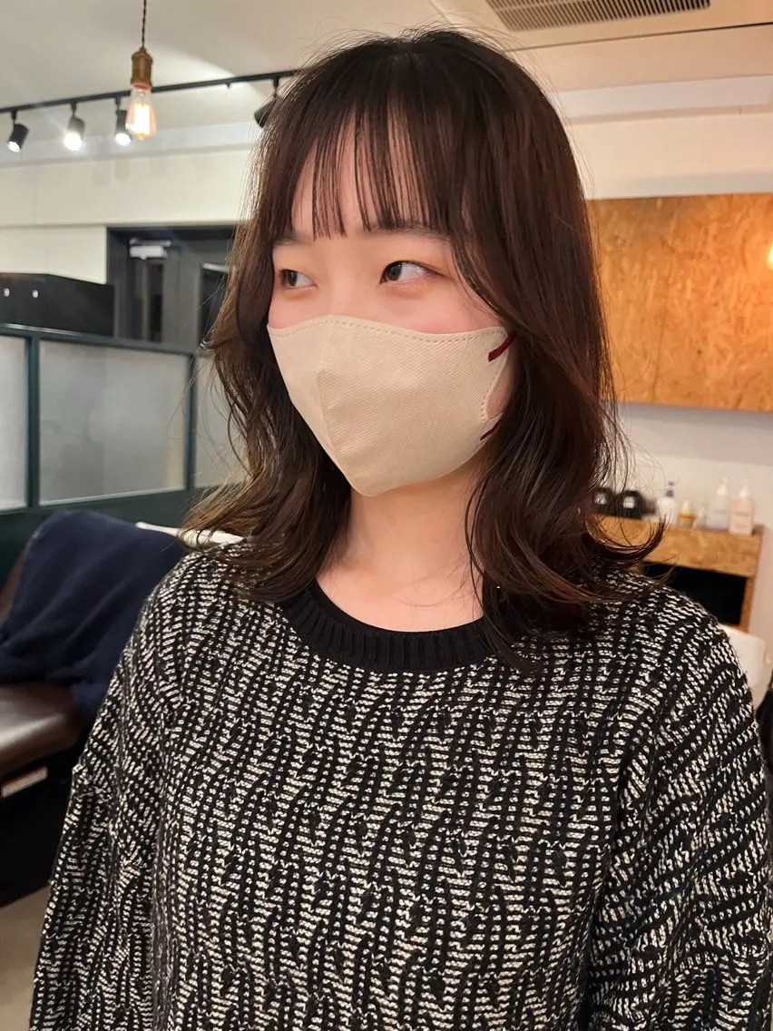 ミディアム レイヤーカット 暖色/パーマ 🌼クニトウメイのヘアスタイル