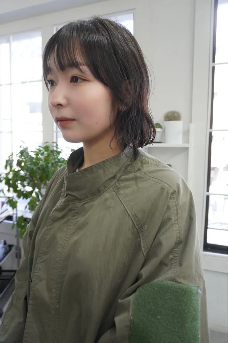 ミディアム カラー パーマ ミディアムパーマ ニュアンスパーマ レイヤー/似合わせ TAKUYAのヘアスタイル