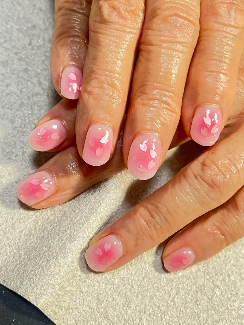 ネイル チークネイル 桜ネイル ネイルスペースR 小林のネイルデザイン