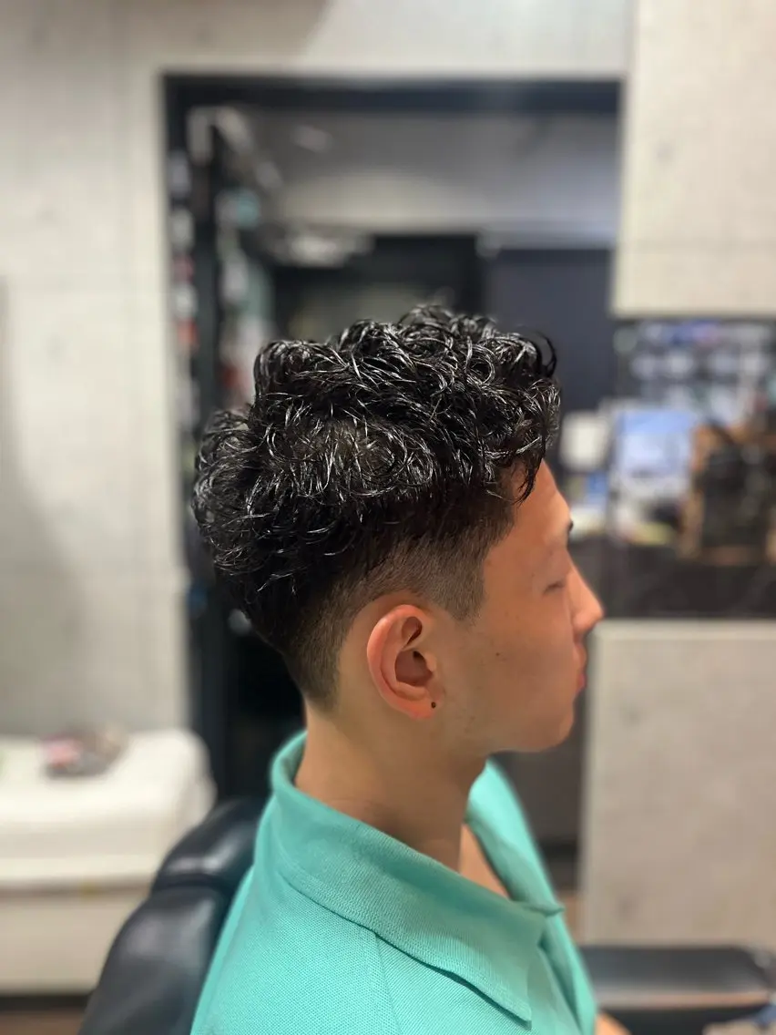 ショート パーマ メンズ カット パーマ 💈きかわ あさひ💈のヘアスタイル