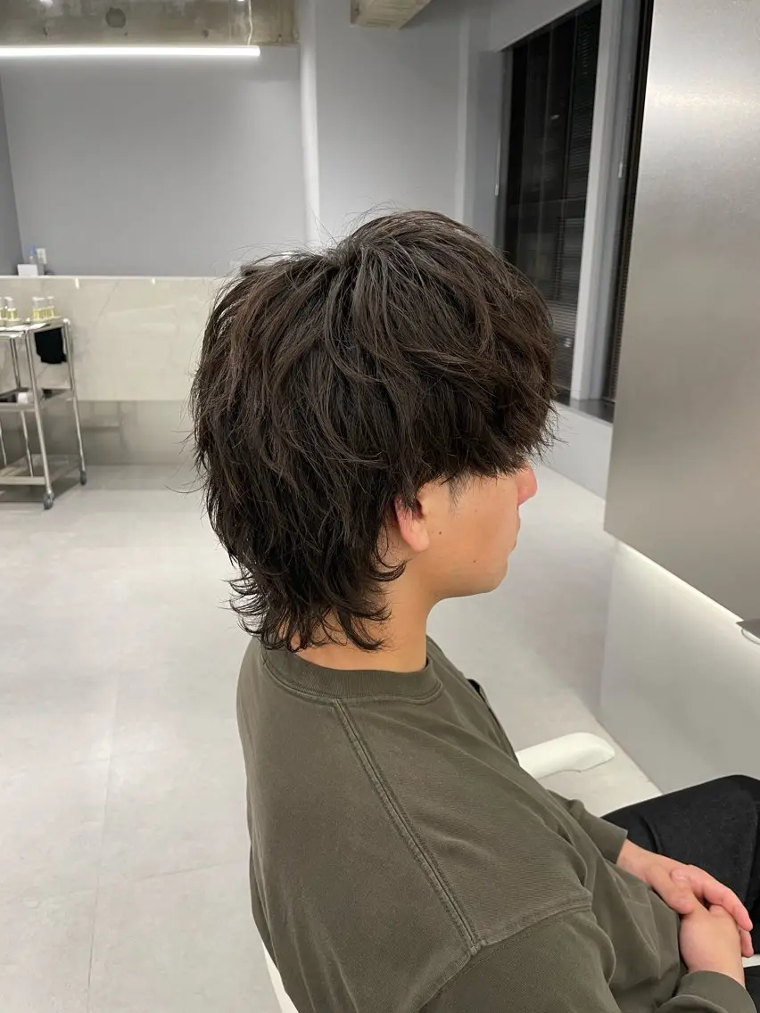 メンズ マッシュウルフ マッシュ メンズウルフカット ウルフカット 黒田 優里 🎀🫧のヘアスタイル