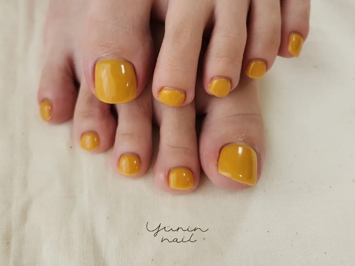 ネイル フットネイル ワンカラーネイル ショートネイル ショートネイル専門 yurin nailのネイルデザイン