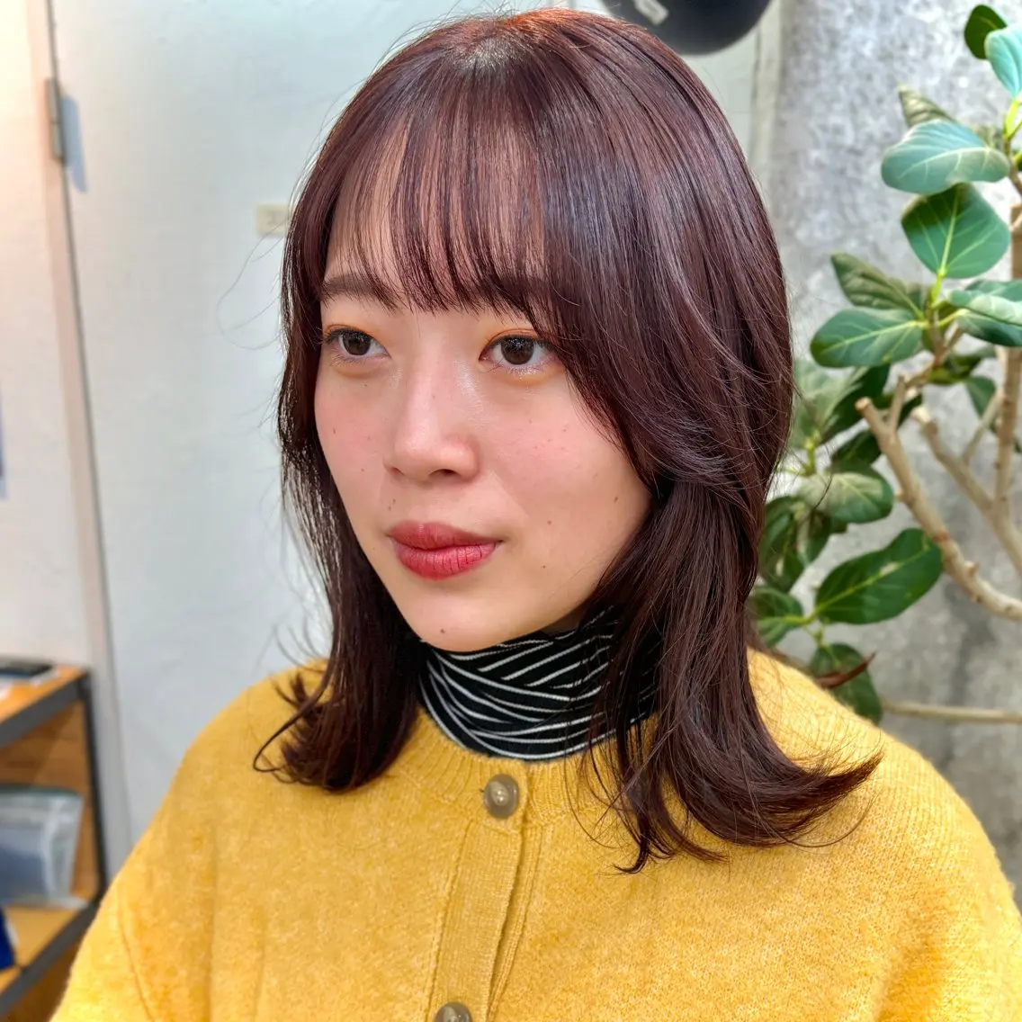 ミディアム カラー ブラウンカラー ピンクカラー 暖色系特化さくら /福岡天神/レイヤーのヘアスタイル