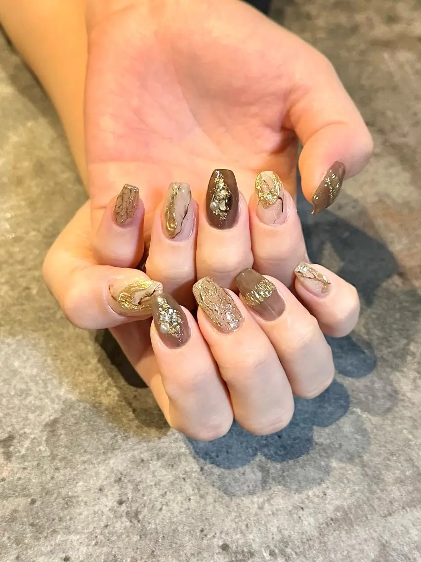 ネイル フラワーネイル 大理石ネイル(マーブル) ニュアンスネイル シンプルネイル nail salon amanoのネイルデザイン