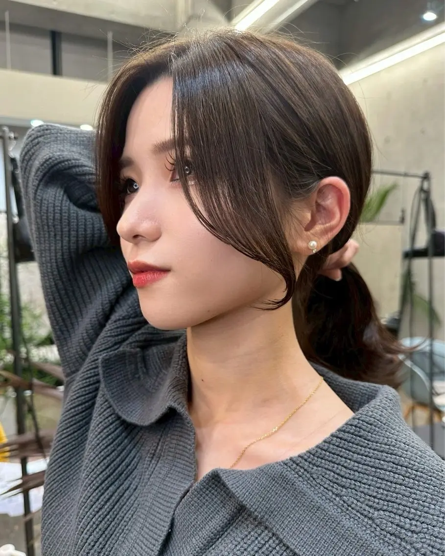 セミロング カラー ✨顔まわりカット ✨渋谷人気No.1✨のヘアスタイル