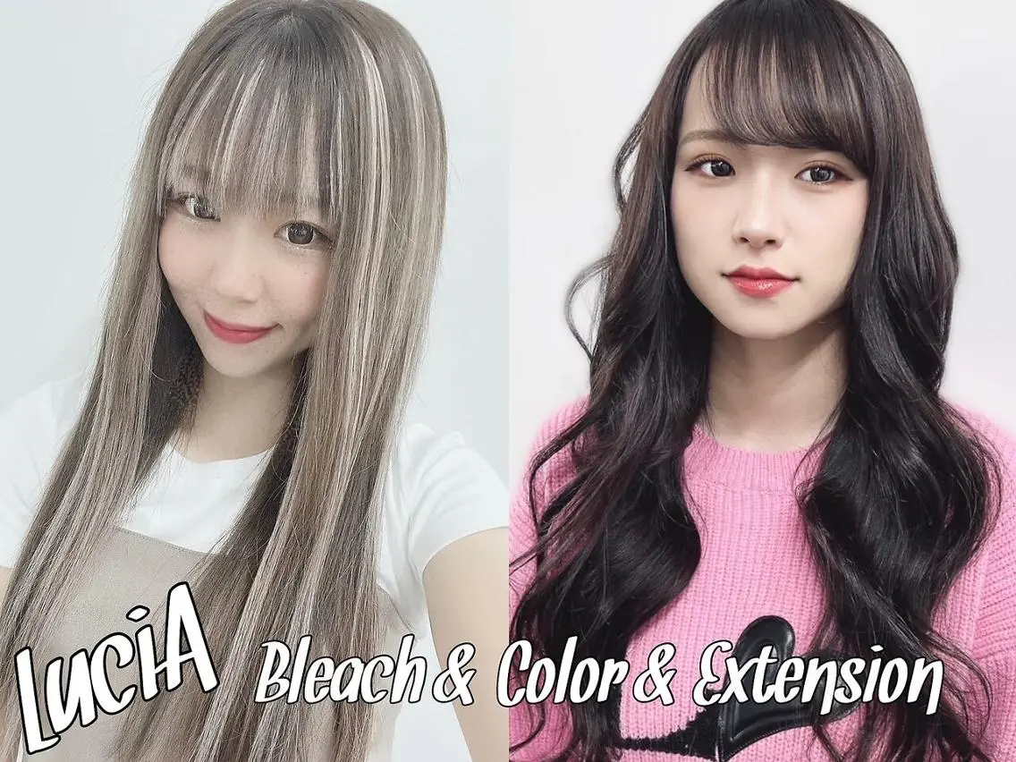ヘアアレンジ ロング カラー エクステ7:30〜 LuciA\5900のヘアスタイル