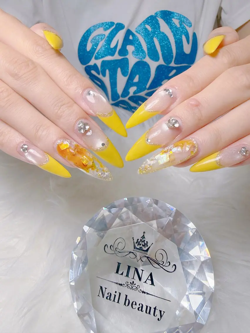 ネイル 韓国ネイル 夏ネイル ワンホンネイル Lina  nail beautyのネイルデザイン