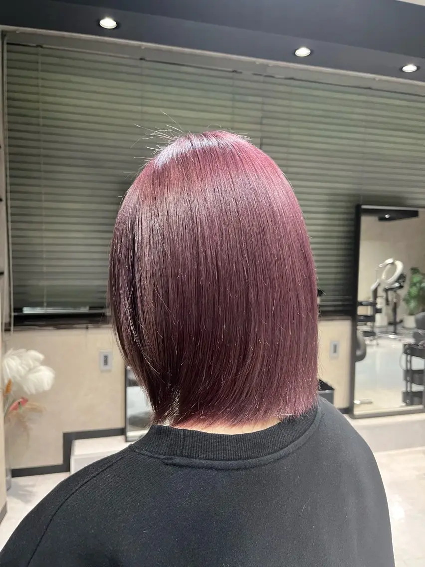 ショート カラー ピンクカラー トリートメント ヘアカラー トリートメント 《.Xian》リク/ 艶カラー✨カット✂️のヘアスタイル