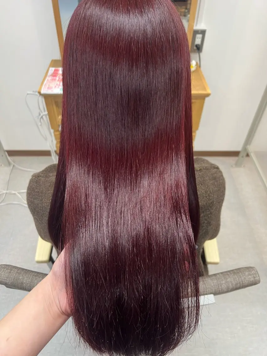 ロング カラー ブリーチ ブリーチなしカラー 松本 菜那のヘアスタイル
