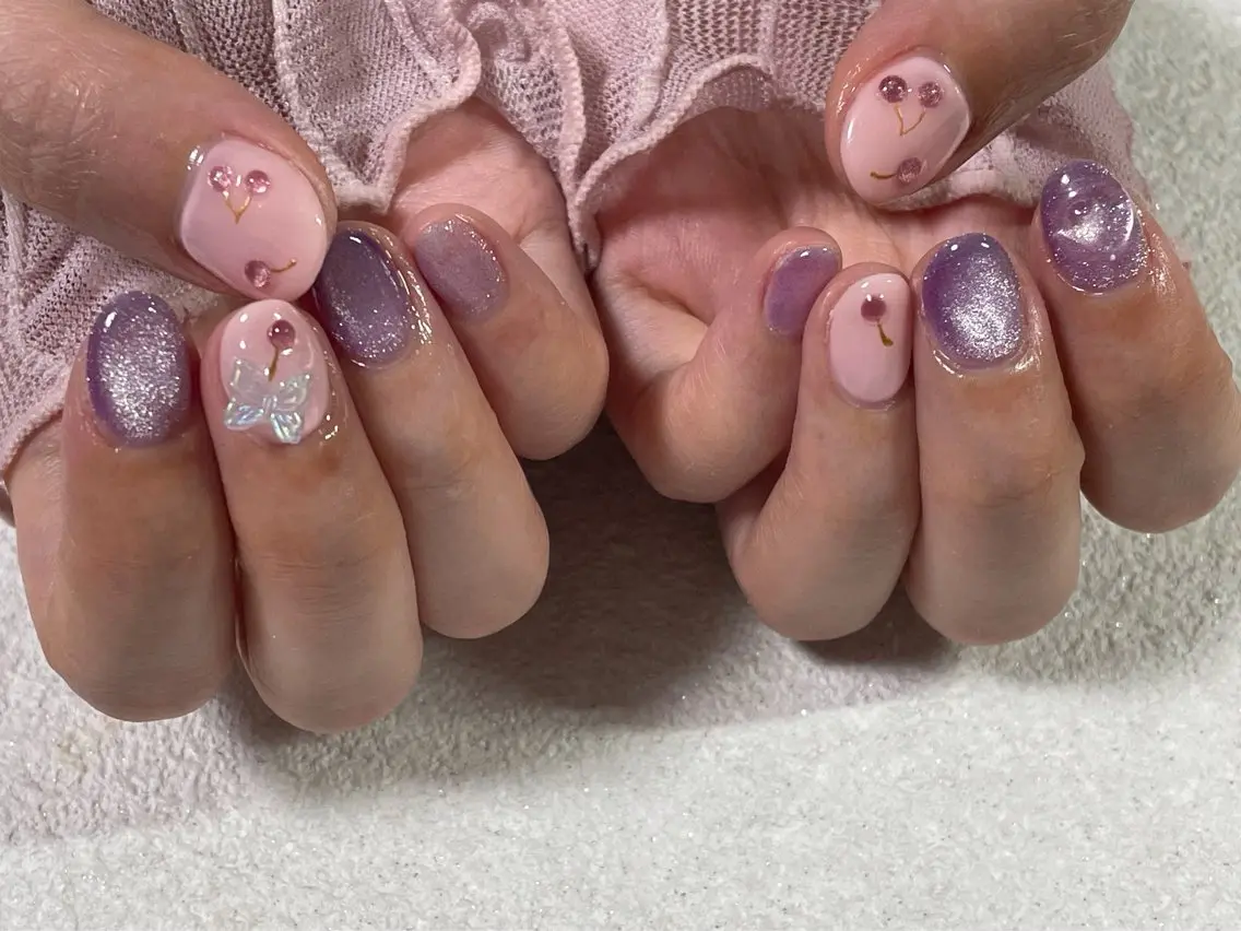 ネイル オーロラネイル フットネイル フレンチネイル ジェルネイル 韓国ネイル ハンドネイル kiki nail &brow二子玉川のネイルデザイン