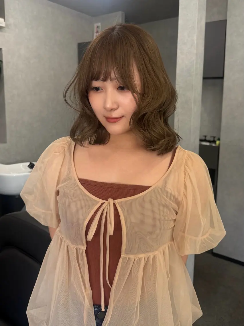ミディアム カラー ボブ ヘアカラー アヤカ （AYAKA）のヘアスタイル
