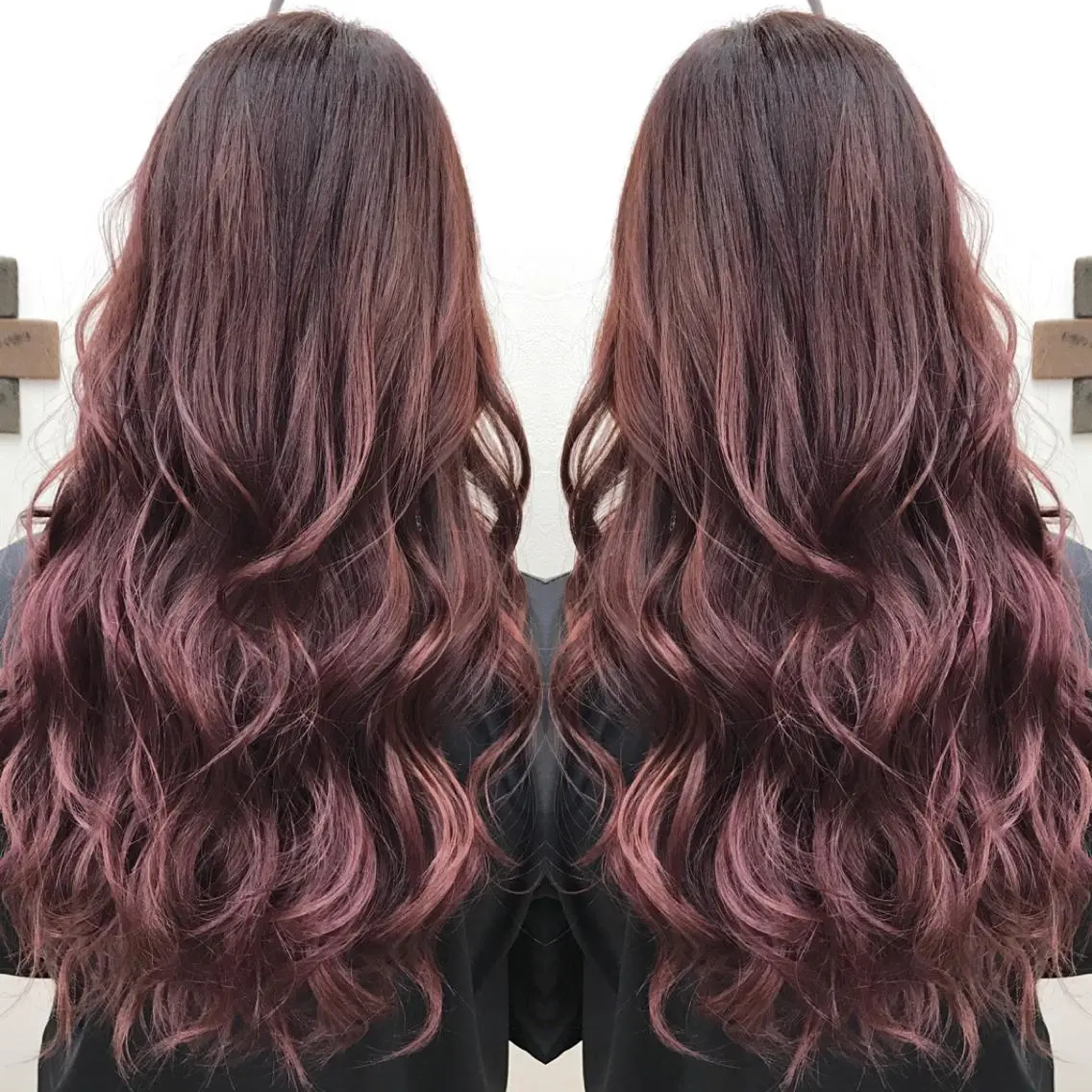 ロング カラー ヘアアレンジ ボルドーカラー グラデーションカラー レッドカラー バイオレットカラー KEISUKE🐶 カラー✨エクステのヘアスタイル