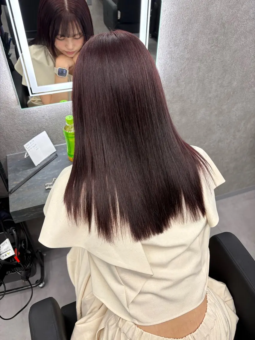 ロング カラー ヘアカラー トリートメント ヘアセット ダメージレスカラー 🩵HIYO🩵のヘアスタイル