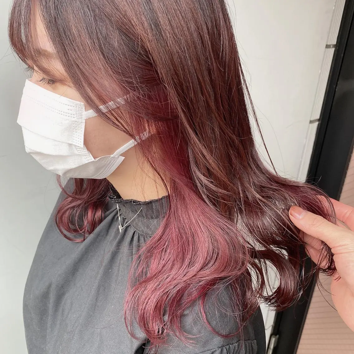 ミディアム カラー ヘアアレンジ インナーカラー ラベンダーカラー ピンクカラー ピンクラベンダー 全色特化美容師 /コウスケ🎨のヘアスタイル
