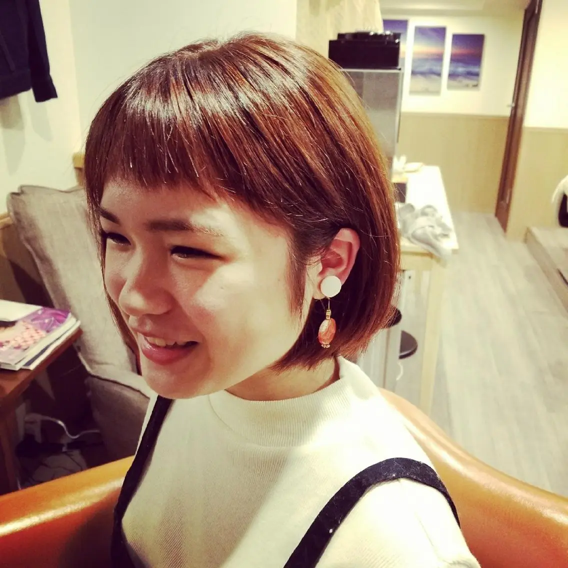 ショート カラー ショートボブ ブラウンカラー ナチュラルブラウン ピンクカラー レッドカラー カット spa hair ark 富井直美のヘアスタイル