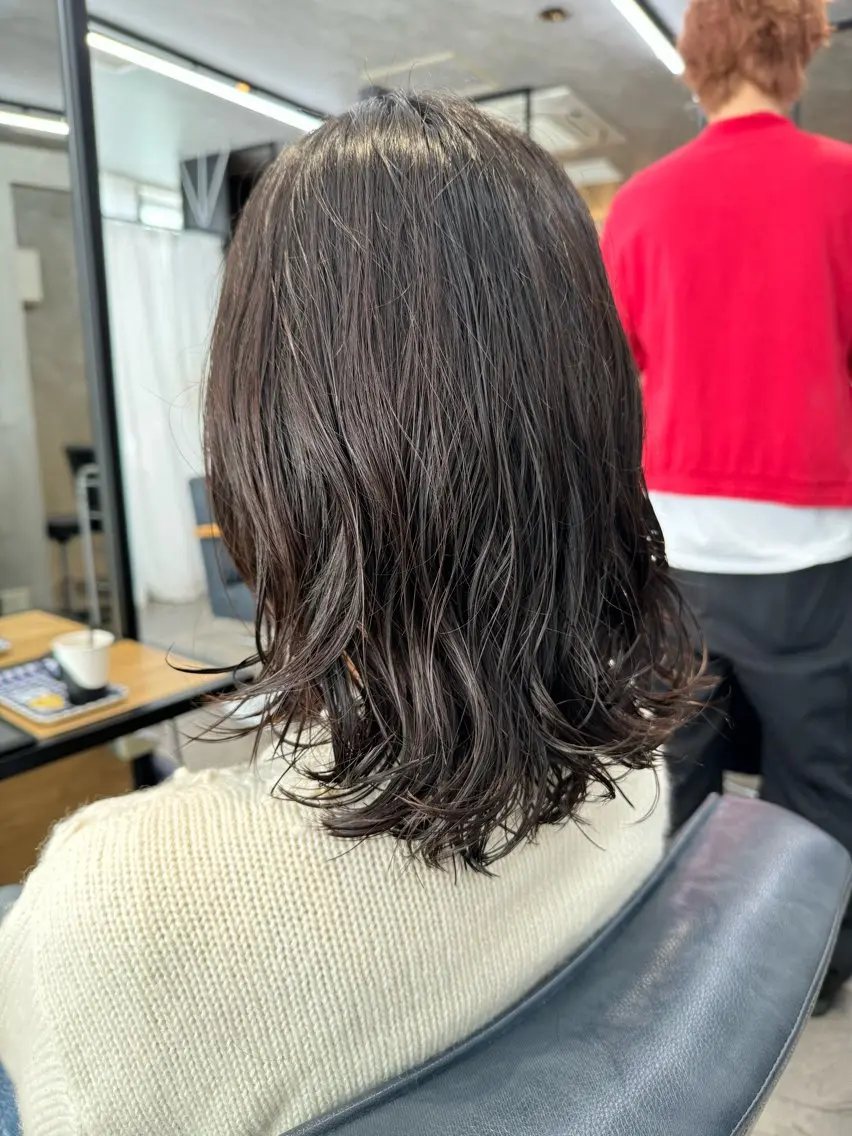 ミディアム パーマ カット パーマ 梅田艶髪矯正 💖koichiroのヘアスタイル
