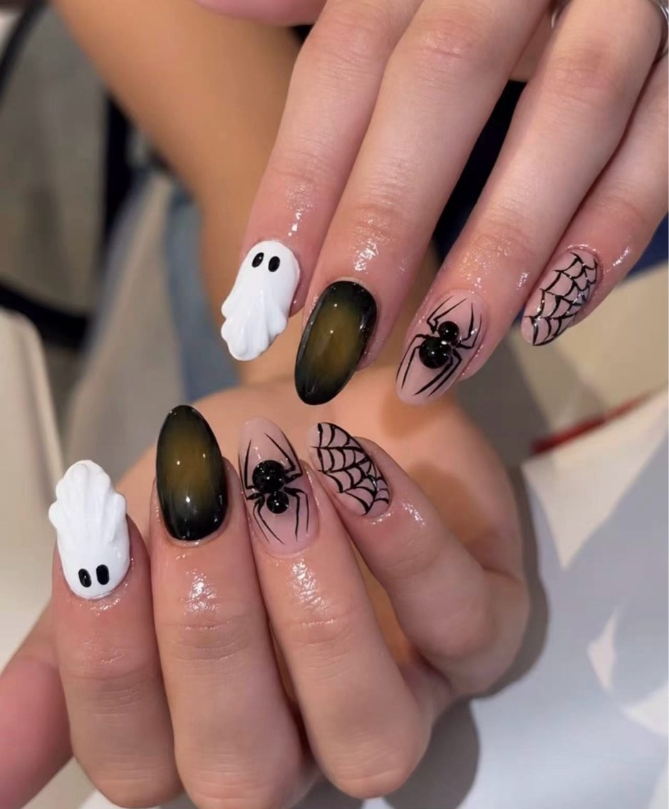ネイル ハンドネイル H3 Nail Tsuki🦋💙のネイルデザイン