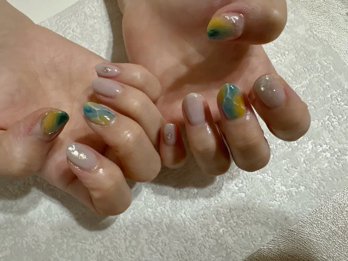 ネイル ジェルネイル メンズネイル ニュアンスネイル パラジェル 夏ネイル ハンドネイル kikinail 溝の口のネイルデザイン