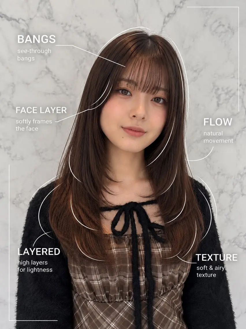 ロング カラー カット ヘアカラー トリートメント ASAHI Lovisのヘアスタイル
