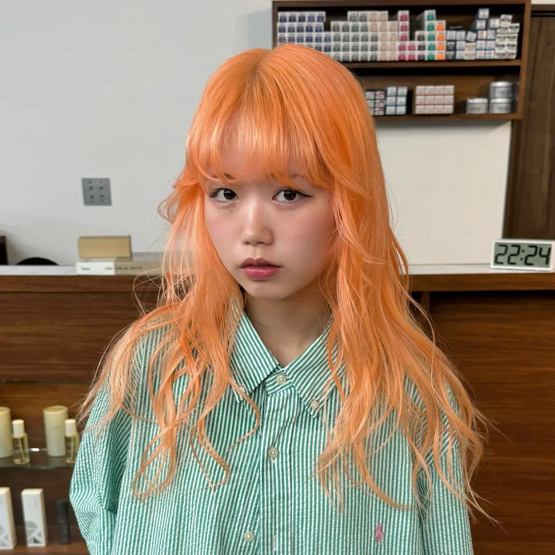 ミディアム カラー エクステモデル募集 💗大阪梅田/川上のヘアスタイル