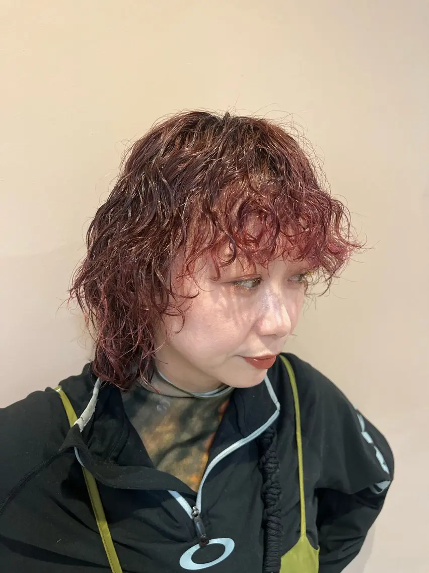 ミディアム パーマ ramphy 柴原 夢奈のヘアスタイル