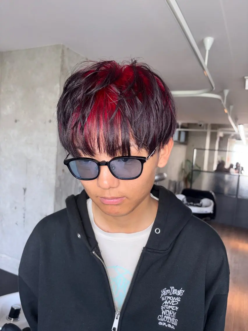 ショート カラー メンズ ヘアカラー あずまりんの/メンズ /ブリーチ特化のヘアスタイル