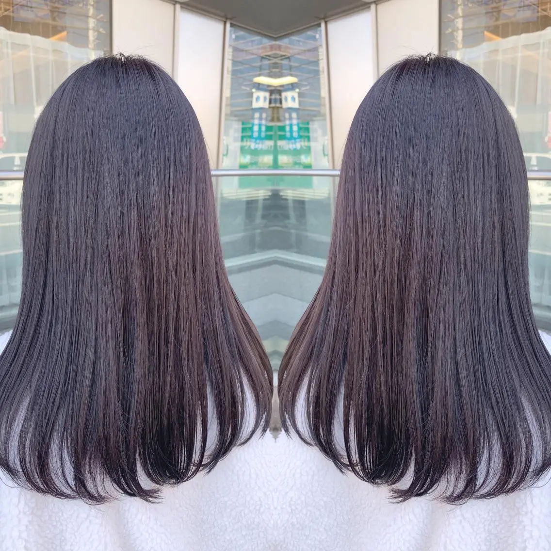 セミロング カラー アッシュ イルミナカラー ラベンダーカラー ラベンダーアッシュ 青木 茂樹⭐️ 透明感カラーのヘアスタイル