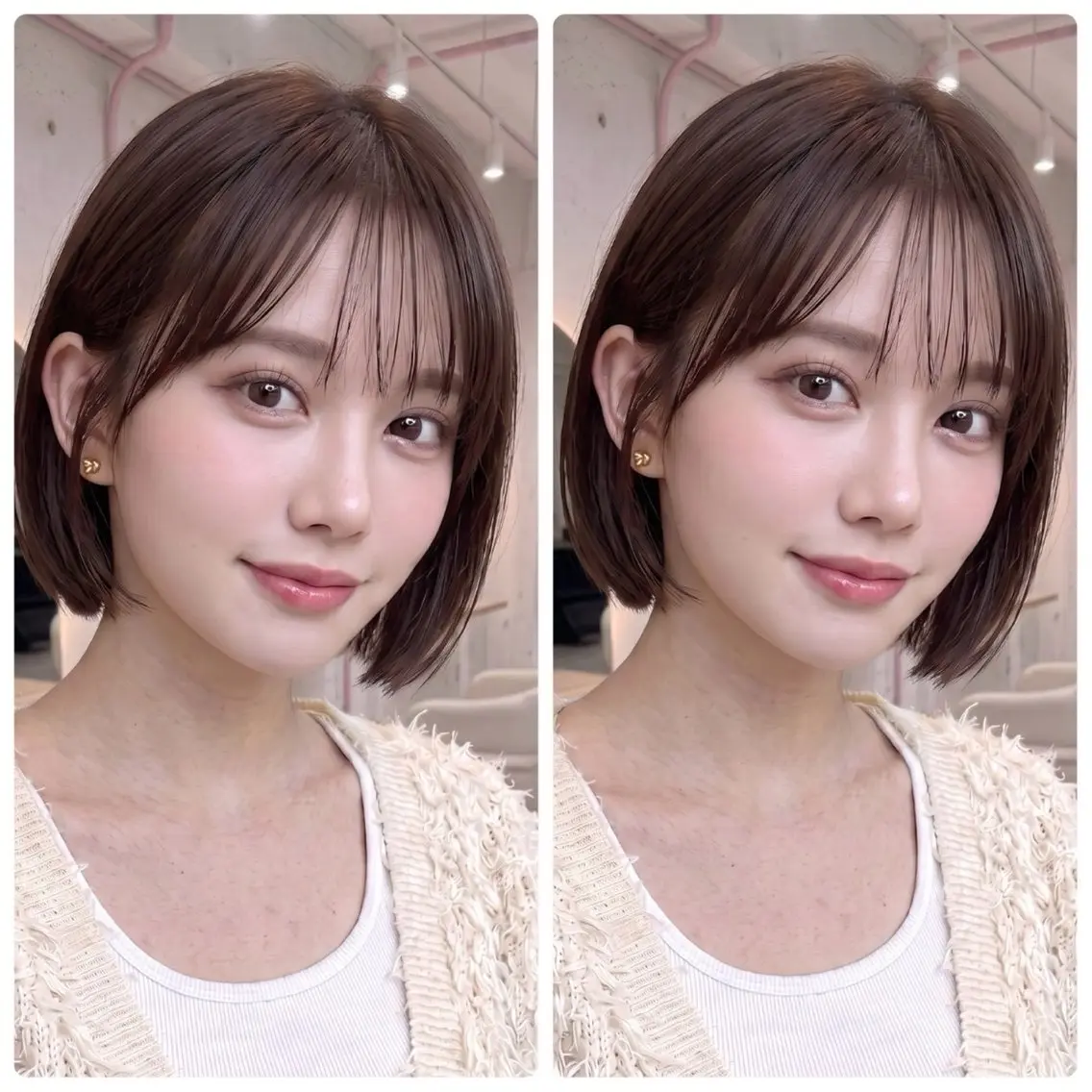 🎀🤍前髪・顔まわり縮毛矯正➕小顔見えカット✂️➕1stepトリートメント💖の写真