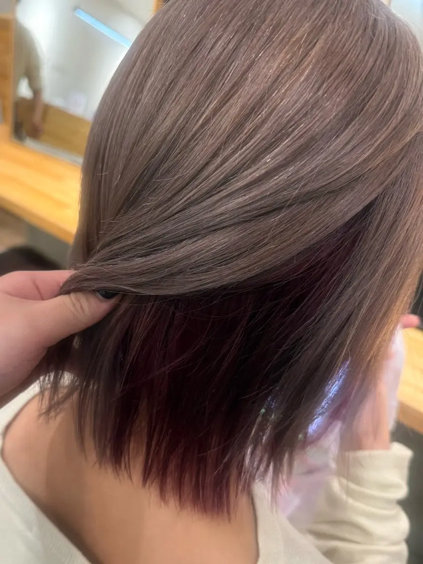 ミディアム ヘアカラー NAVY 日 和のヘアスタイル