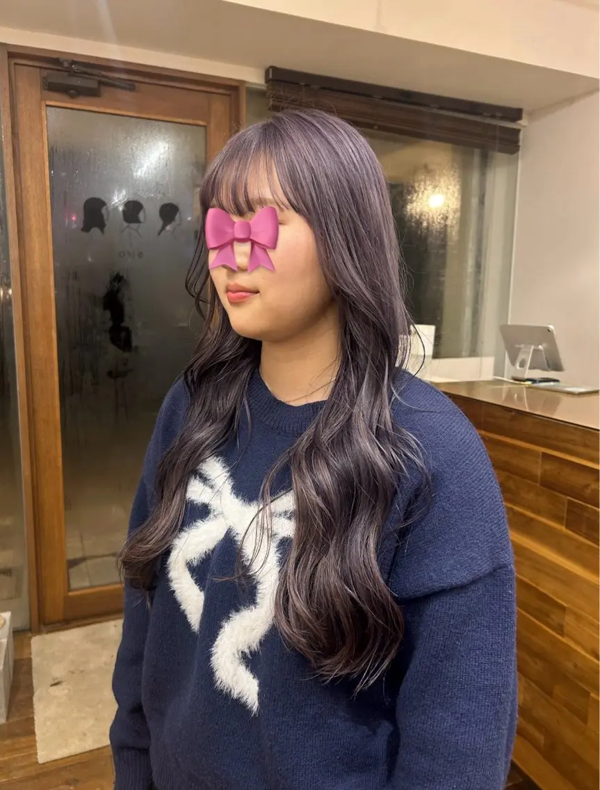 ロング パープルカラー 透明感カラー/ボブ/ meruのヘアスタイル