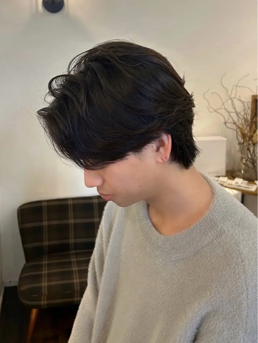 ショート パーマ メンズ カルマパーマ メンズパーマ 水谷 優華のヘアスタイル