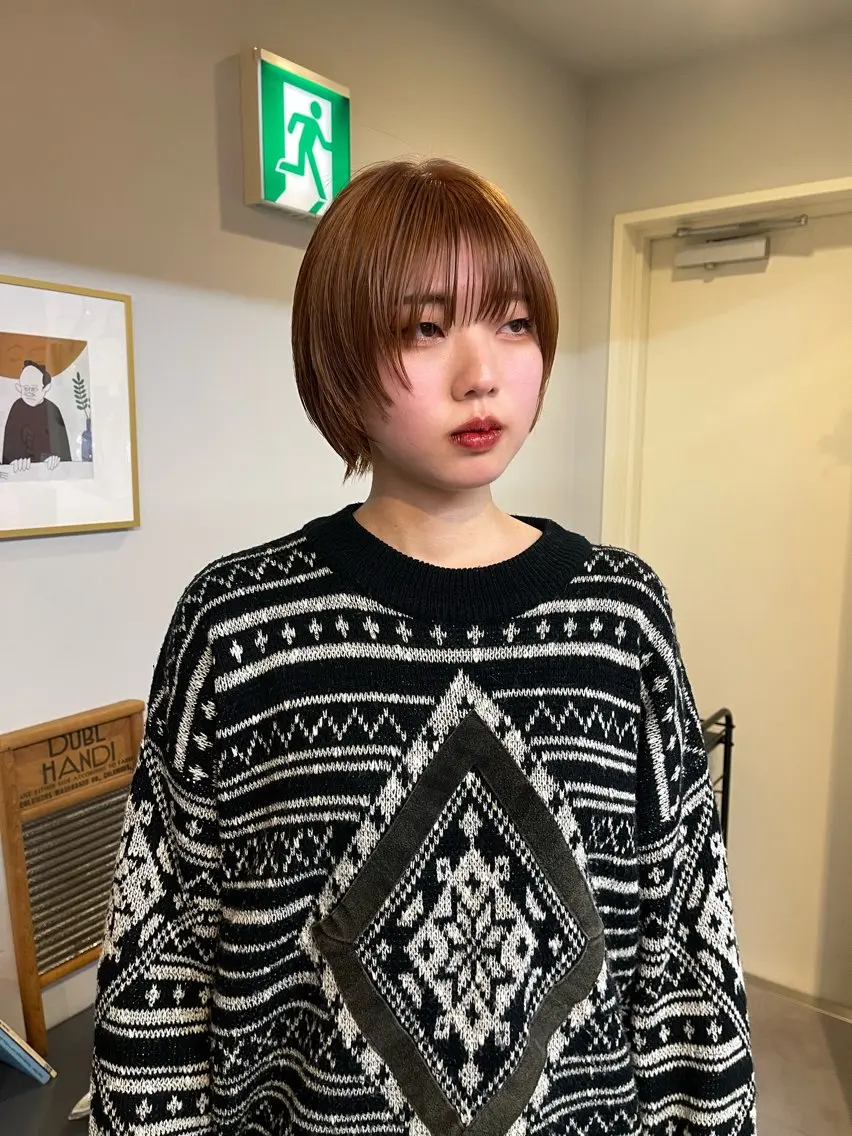 ショート カラー ブラウンカラー オレンジ オレンジブラウン カット ヘアカラー トリートメント 丁寧なカウンセリング 🌿KENTA🌿のヘアスタイル