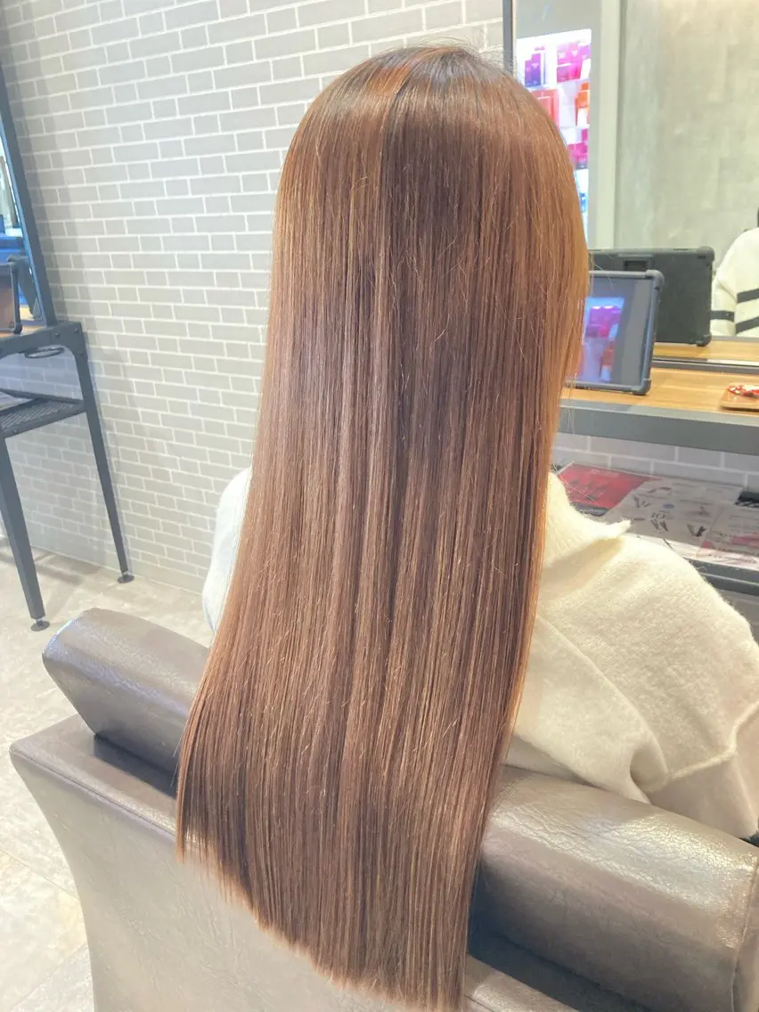 ロング カット 縮毛矯正 ぱく みやんのヘアスタイル