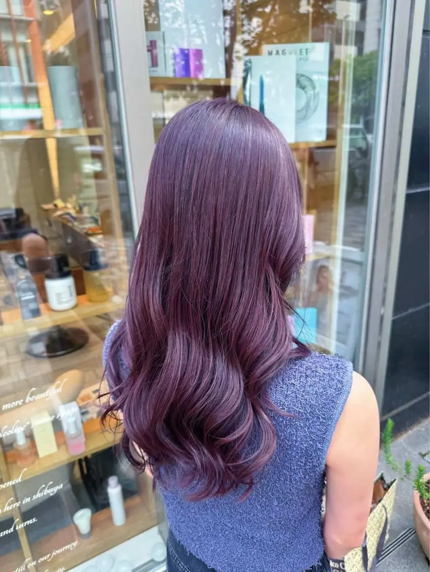 ロング カラー ヘアカラー 渋谷アシスタント 虎珀のヘアスタイル