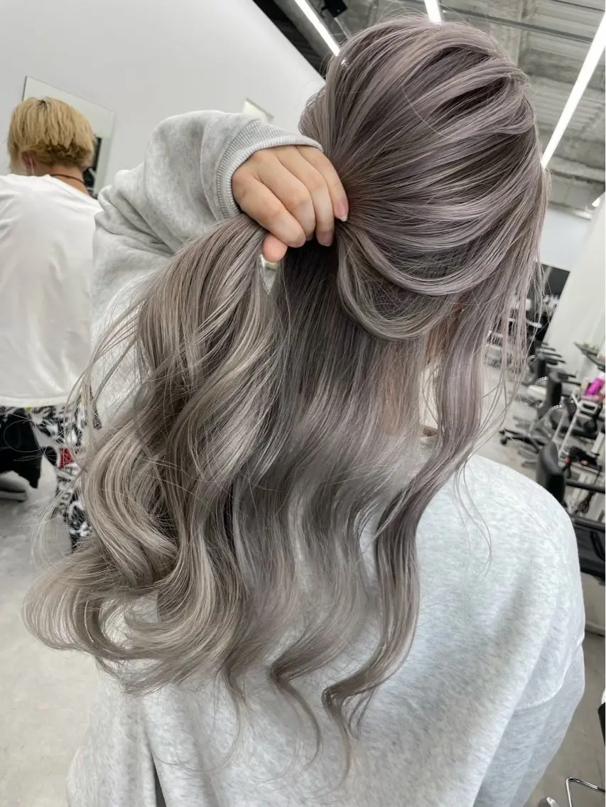 ロング カラー バレイヤージュ レイヤーカット ヘアカラー Kazuki/名古屋 ブリーチ/髪質改善のヘアスタイル