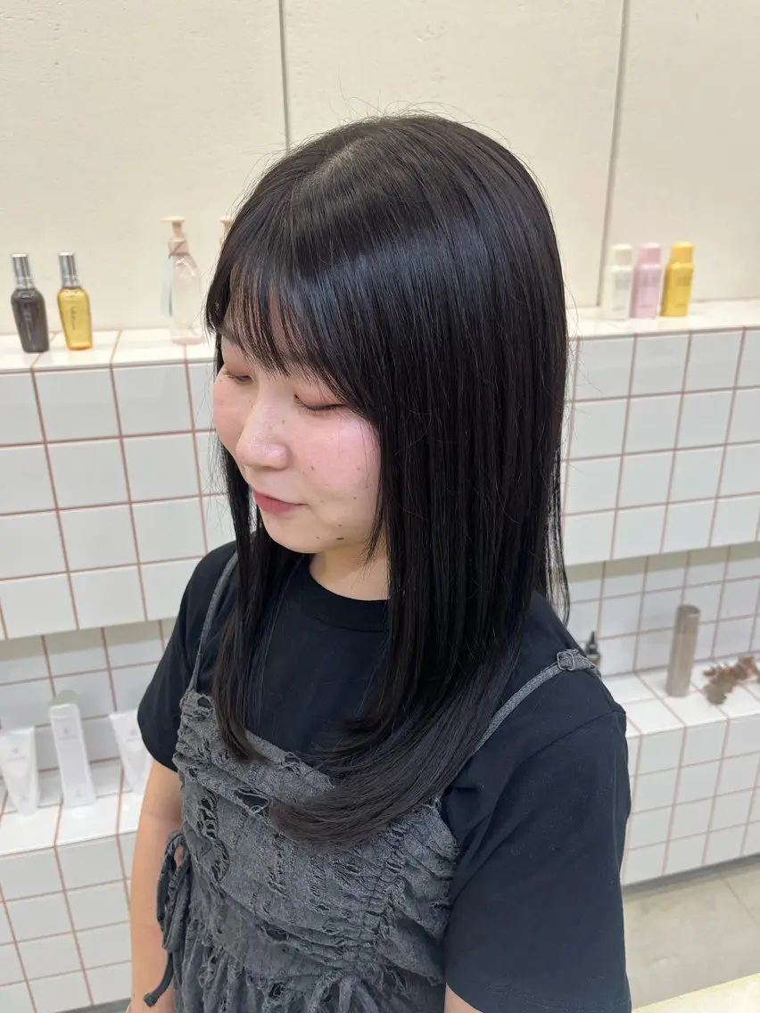 ミディアム カラー ヘアカラー トリートメント 🌼花屋併設🌼 木下奈々望のヘアスタイル