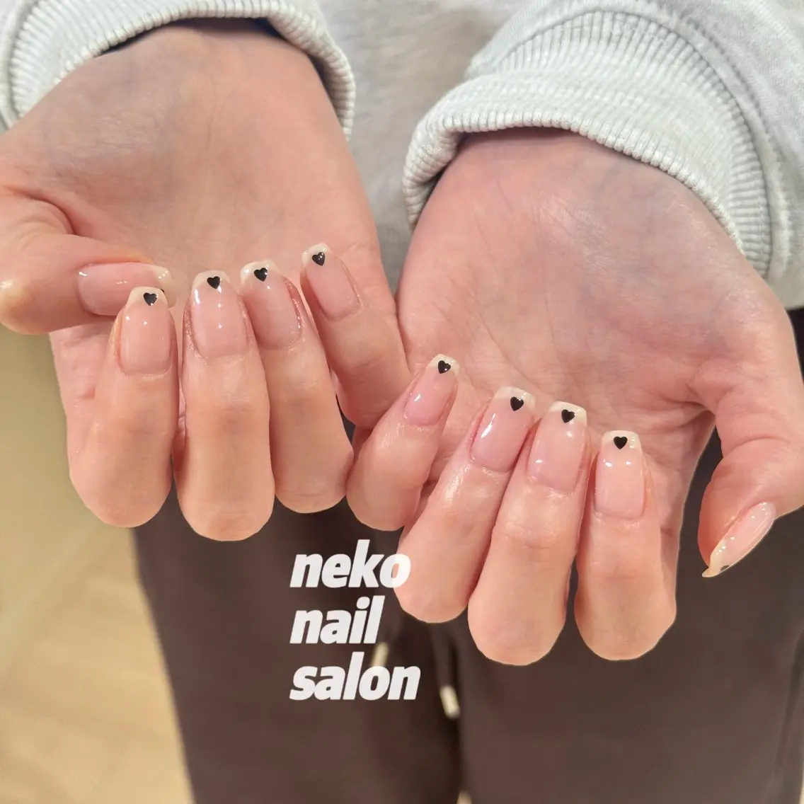 ネイル ガーリー ハート シンプルネイル ハンドネイル neko nailのネイルデザイン