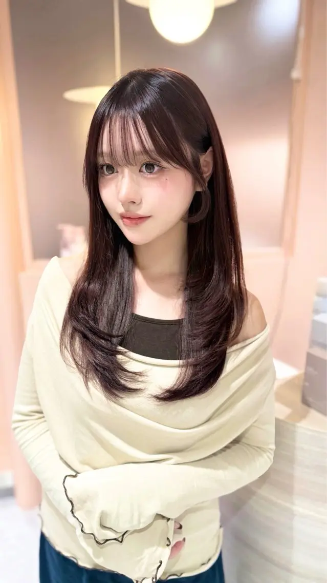 ロング カラー ヘアカラー 透明感/艶カラー 💘Hanaのヘアスタイル