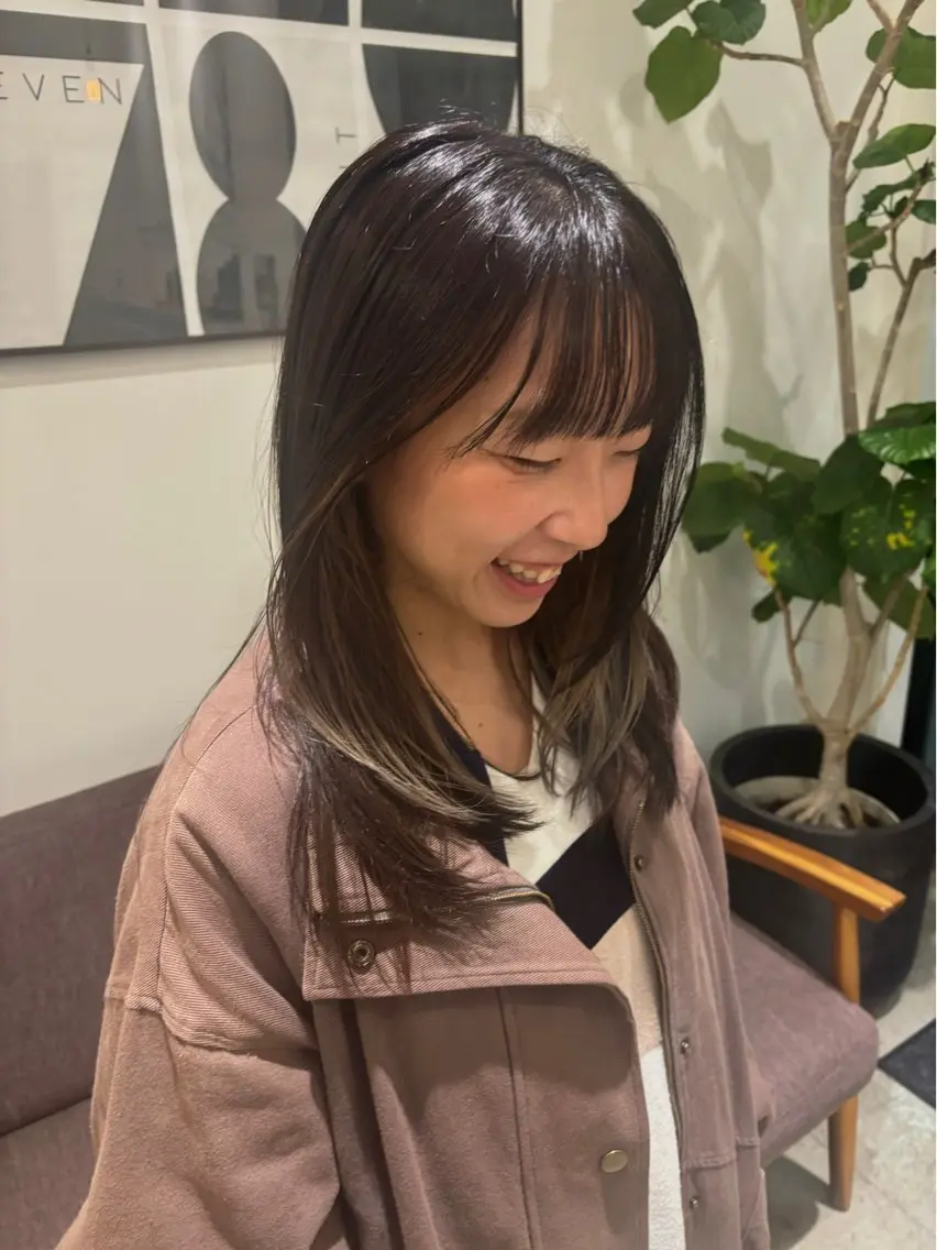 カラー ベージュカラー インナーカラー ミルクティーベージュ カラーモデル募集中 🪽yu-naのヘアスタイル