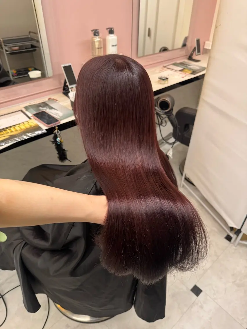 ロング ヘアカラー トリートメント ヘアセット ♥️韓国風透明感 暖色misa♥️のヘアスタイル