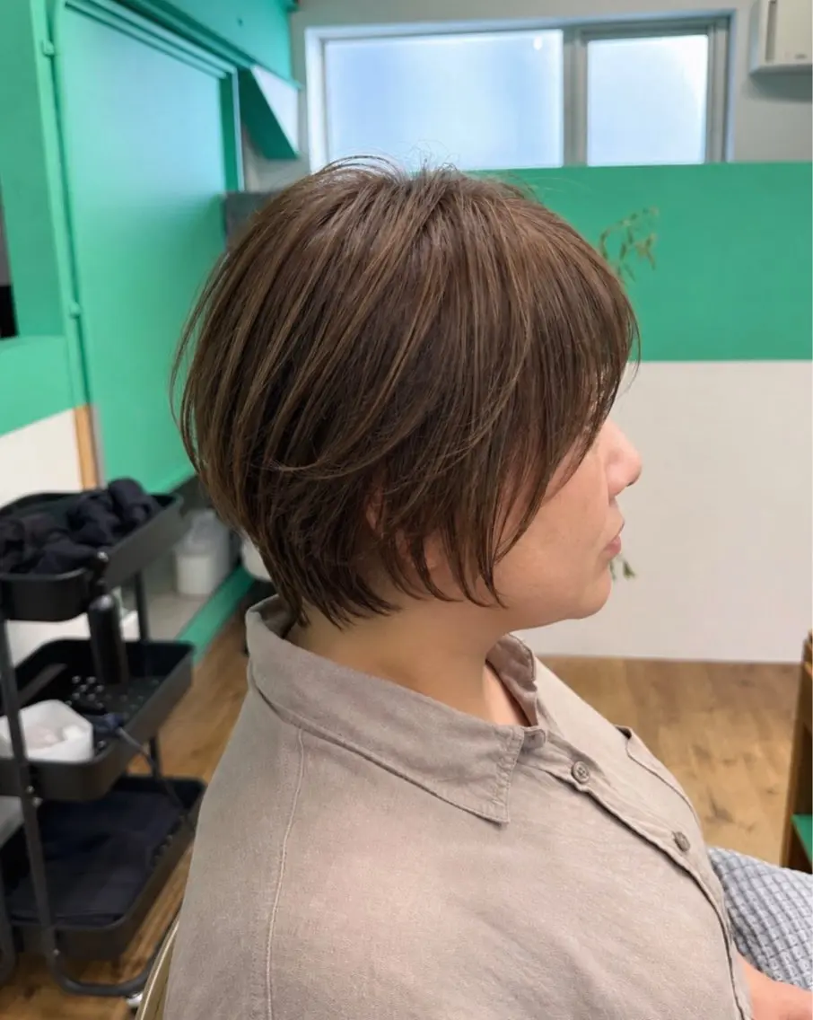 ショート カラー カット ヘアカラー 円山|白髪ぼかし× ショート 村上のヘアスタイル