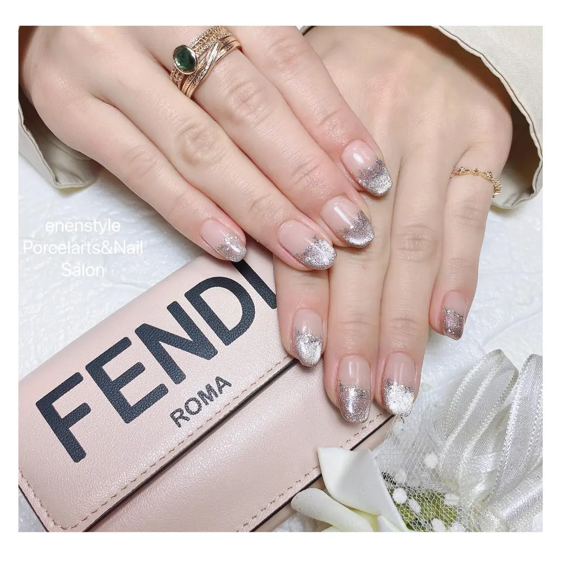 ミディアム ネイル ハンドネイル 🐾enen style 🐾のネイルデザイン