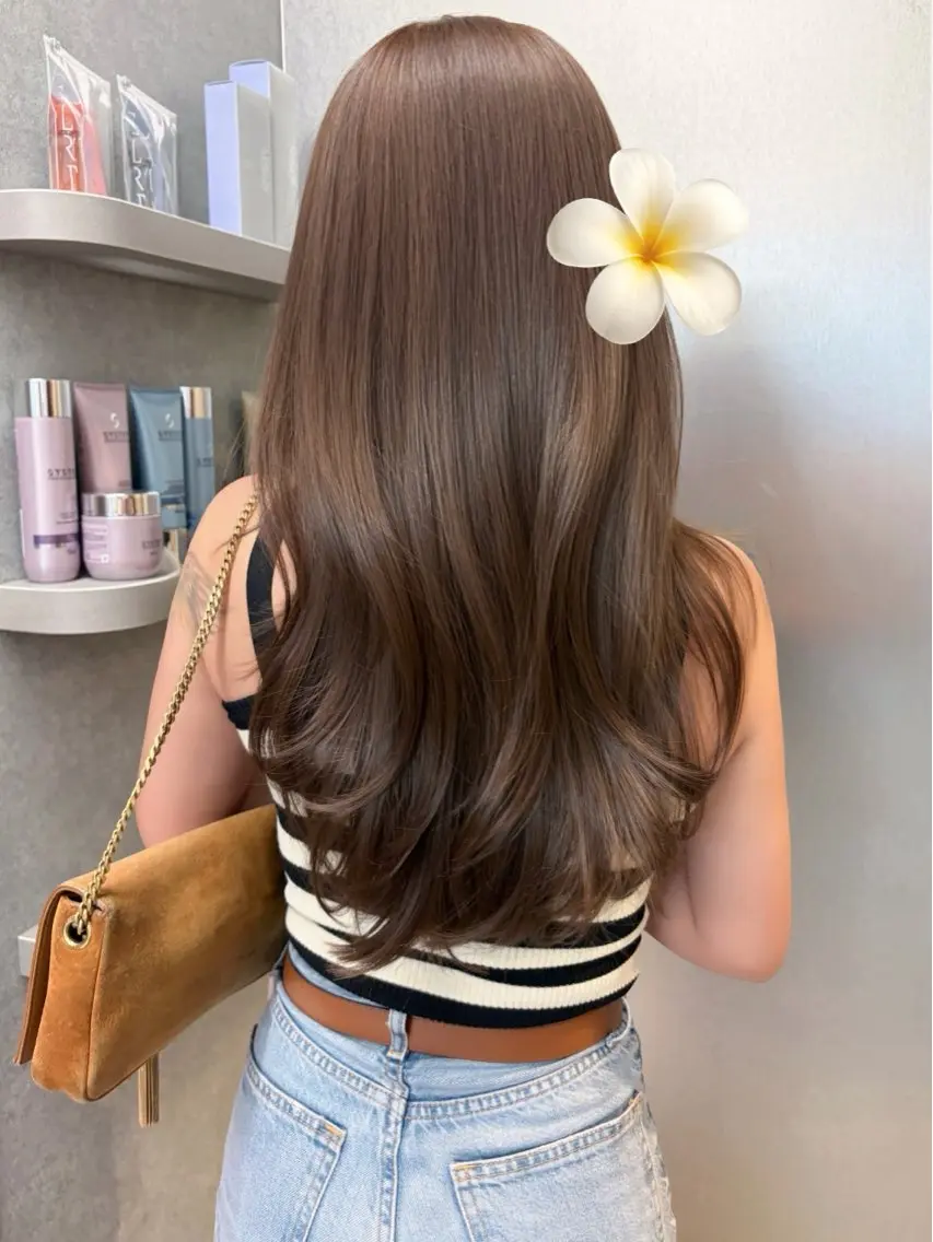 ロング ヘアカラー トリートメント エクステ 福岡🤍海外レイヤー なお🎀のヘアスタイル