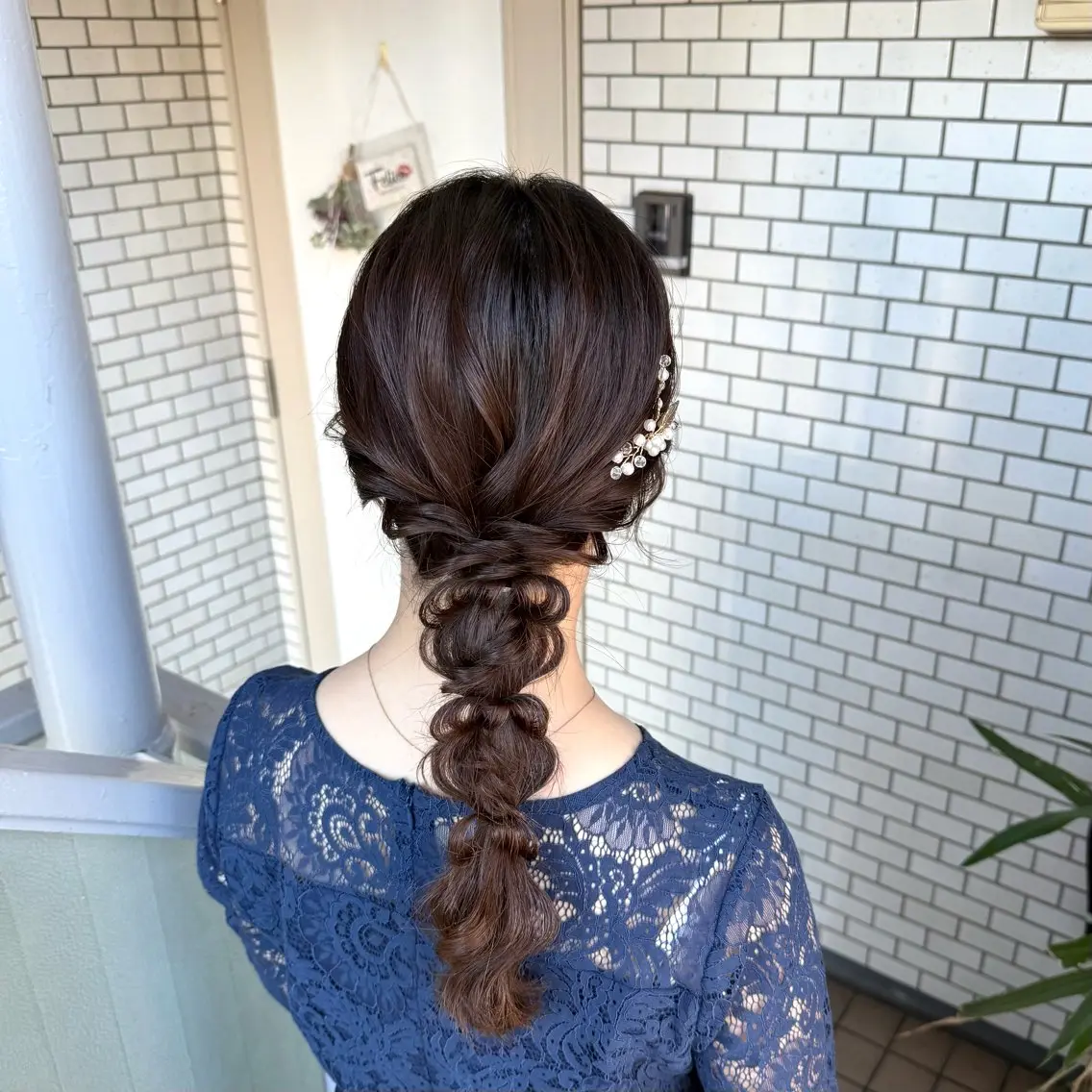 ミディアム ヘアアレンジ 成人式 ハーフアップ 結婚式・ブライダル 卒業式のヘアスタイル 褒められヘアメイク /ボブ女子🐶みおのヘアスタイル