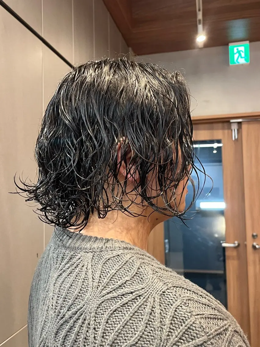 ミディアム パーマ メンズ 山下和輝 /ショートボブ・ボブのヘアスタイル